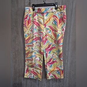 Tommy Hilfiger Pants Womens 6 Flat Front Floral Print (Size 4)